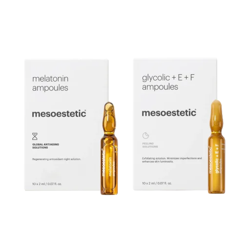 melatonin ampoules + glycolic+E+F ampoules.