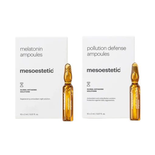 melatonin ampoules + pollution defense ampoules.